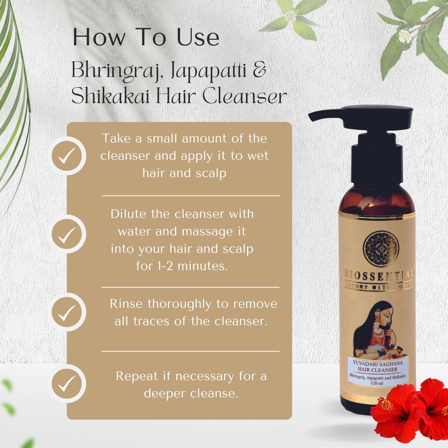 Biossential Saghana Bhringraj, Japapatti & Shikakai Hair Cleanser