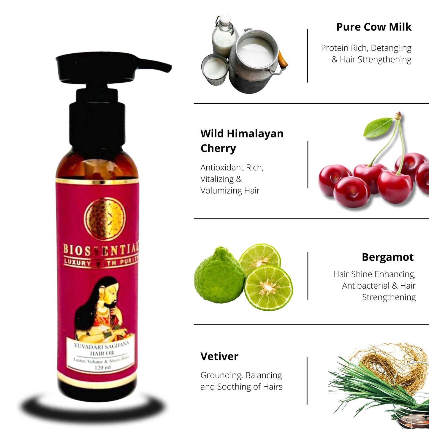 Biossential Saghana Hair Oil for Luster, Volume & Sheen Hairs