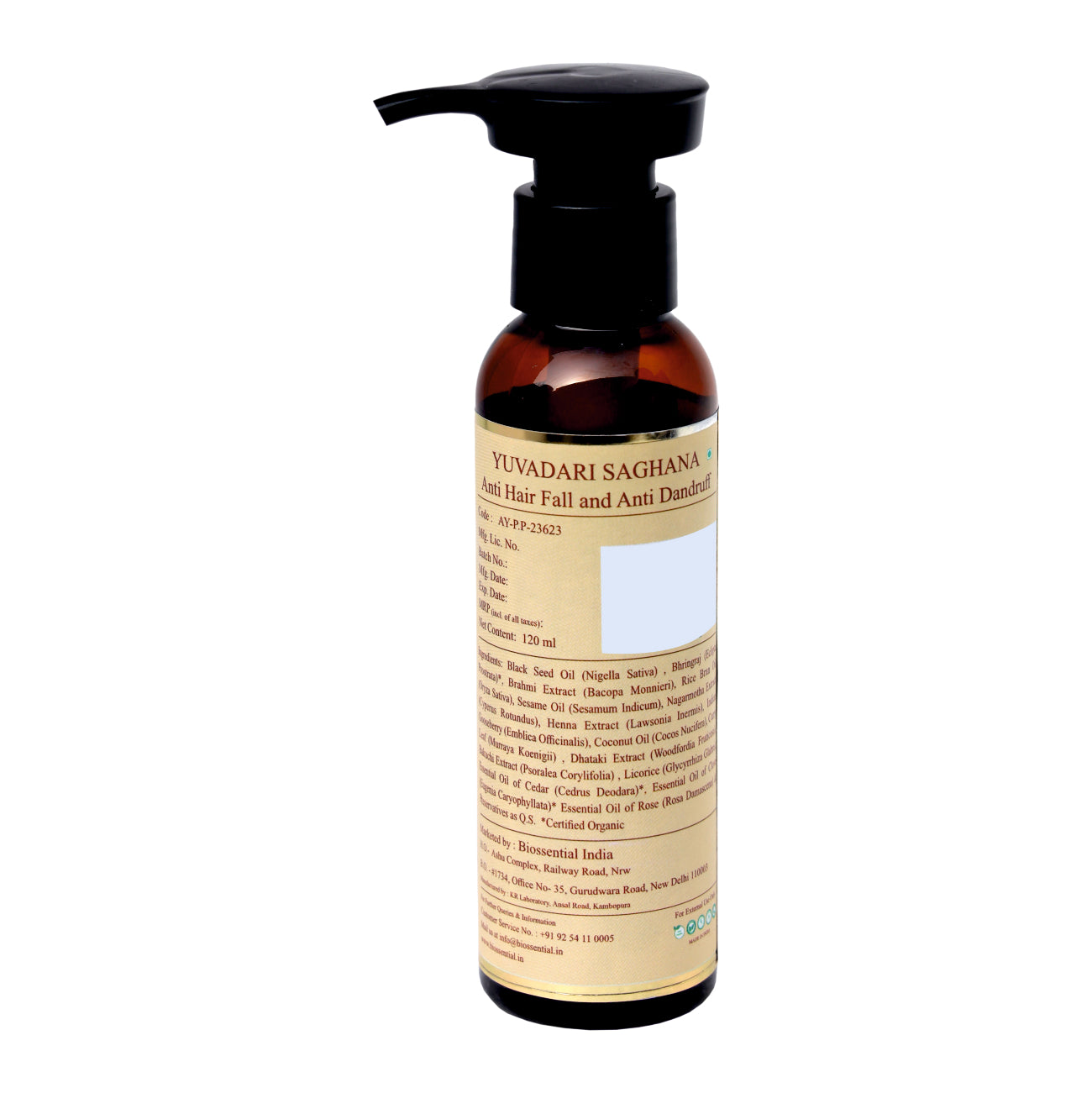 Biossential Saghana Hair Oil for Anti-Hair Fall &  Anti-Dandruff