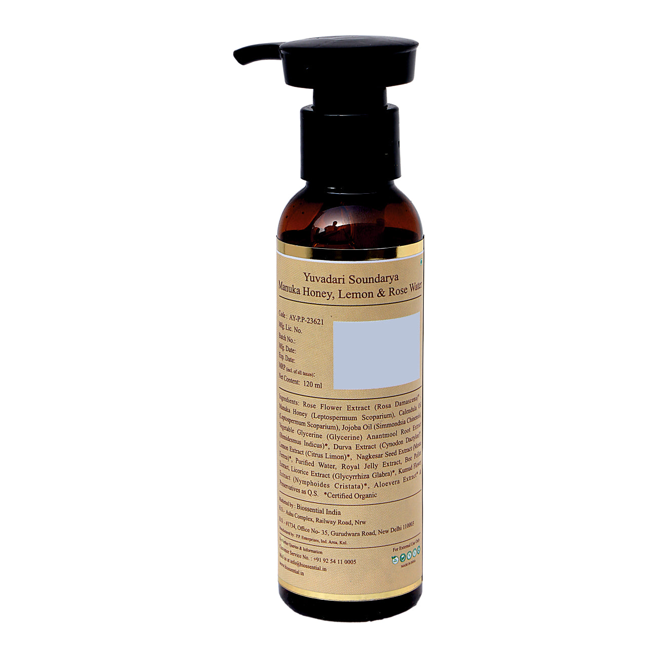 Manuka Honey, Lemon and Rose Water Biossential Face Cleanser