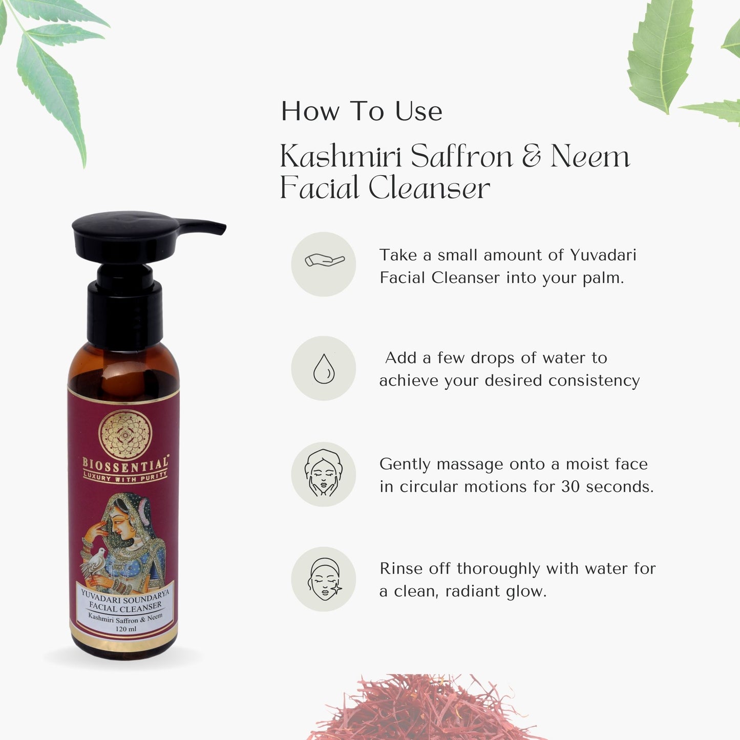 Biossential Kashmiri Saffron & Neem Face Cleanser